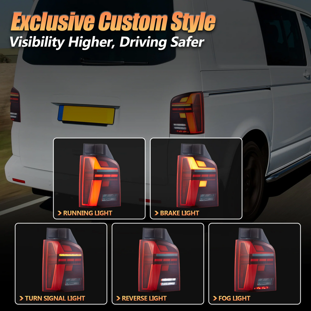 VLAND LED Taillights For 2010-2014 Volkswagen Transporter T5 Multivan Caravelle