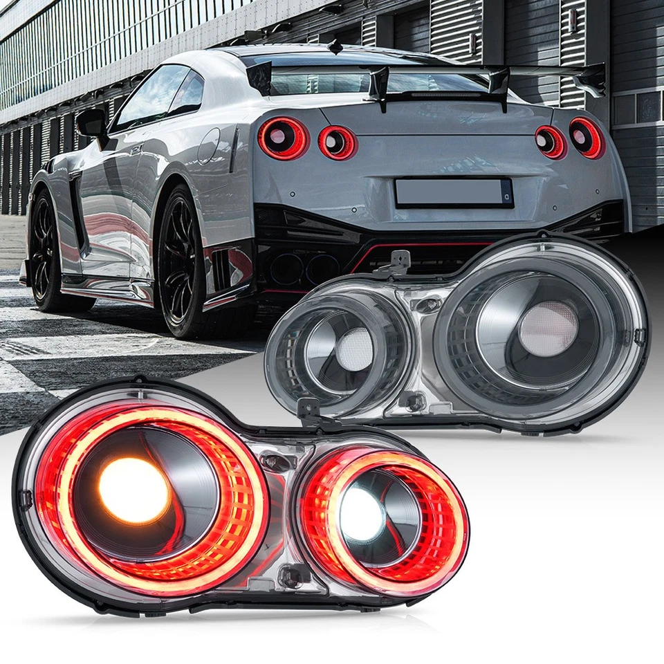 VLAND Smoked LED Taillights For 2008-2023 Nissan GTR R35