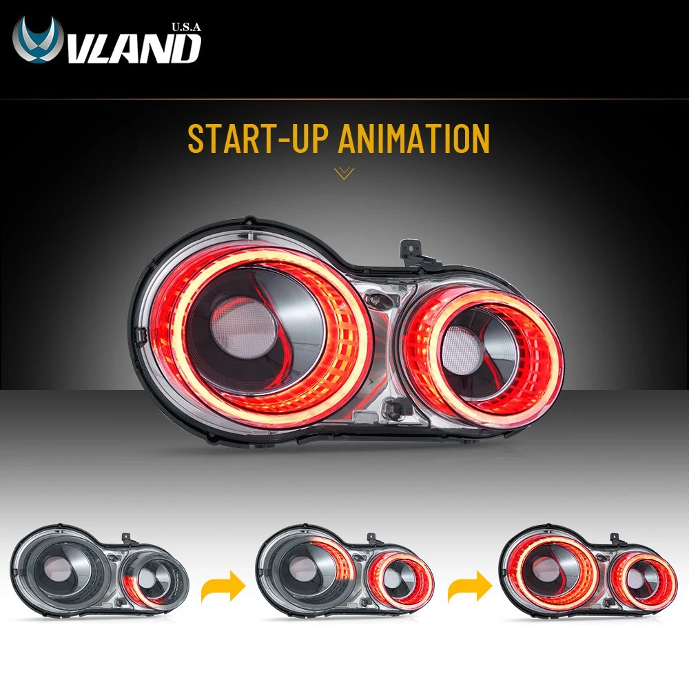 VLAND Smoked LED Taillights For 2008-2023 Nissan GTR R35