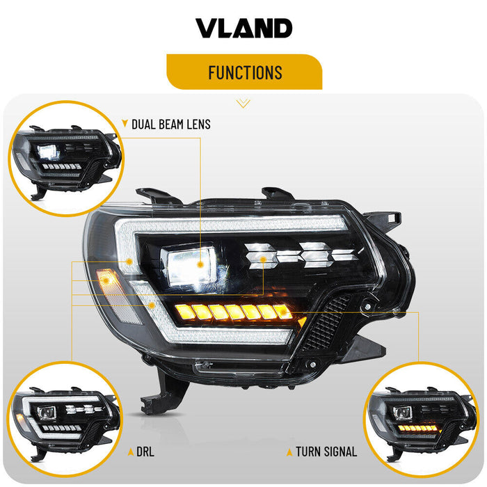 VLAND Full LED Headlights For 2012-2015 Toyota Tacoma