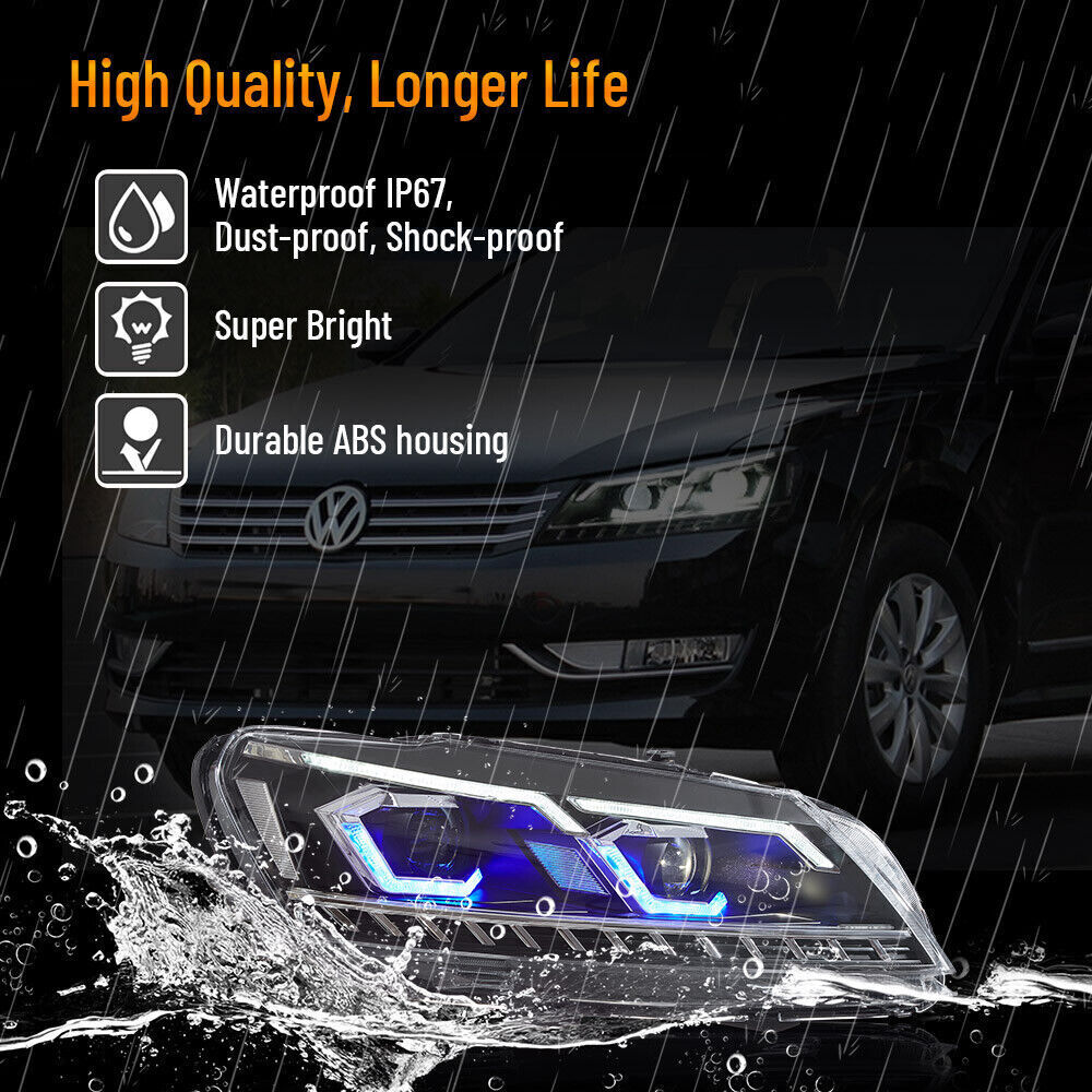 VLAND LED Headlights For 2011-2015 Volkswagen Passat Halogen Model