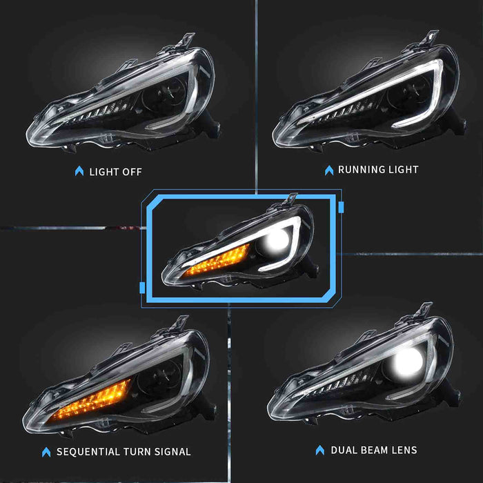 VLAND LED-Rücklichter und Scheinwerfer für 2012–2020 Toyota 86 GT86, Subaru BRZ, Scion FRS