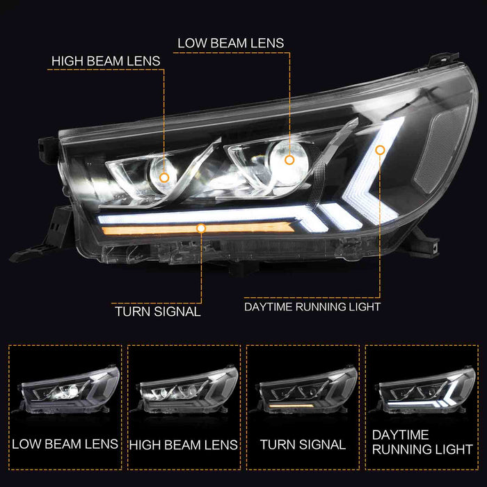 VLAND LED ヘッドライト 2015-2020 トヨタ ハイラックス フロント ライト用