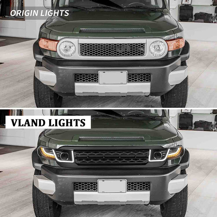Phares LED VLAND avec calandre pour Toyota Fj Cruiser 2007-2015