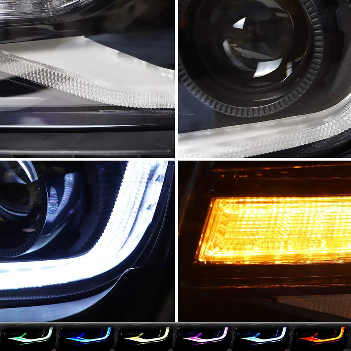 VLAND LED RGB Headlights For 2014 2015 Chevrolet Camaro