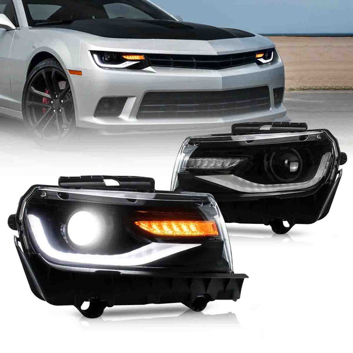 VLAND LED Projecteur Phares Pour Chevy Chevrolet Camaro 2014 2015 Phares