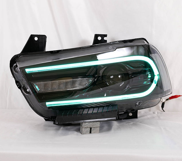 Faros delanteros de proyector LED VLAND para Dodge Charger 2011-2014 con montaje de faros intermitentes secuenciales