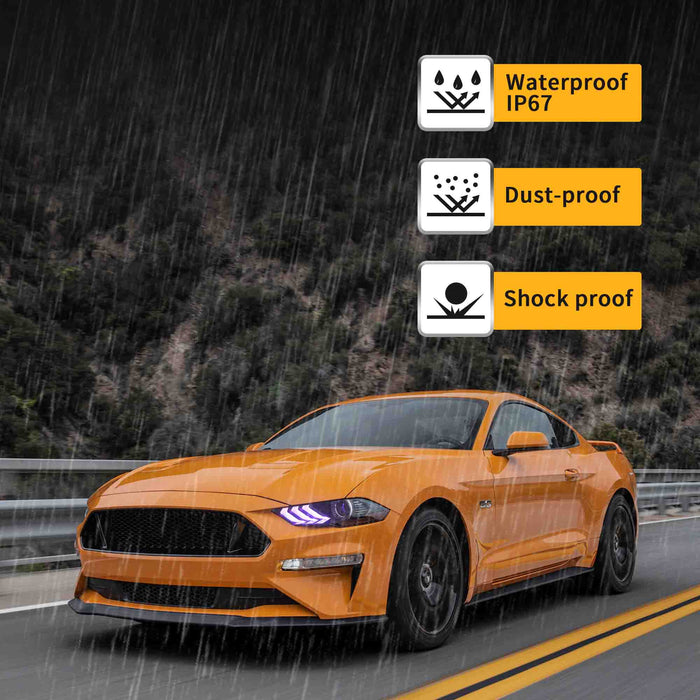 Faros LED RGB VLAND para Ford Mustang 2018-2023 montaje de luces delanteras del mercado de accesorios