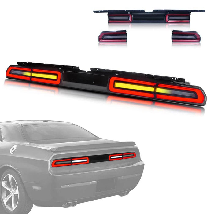 Luces traseras LED VLAND para Dodge Challenger 2008-2014 con señales de giro secuenciales ámbar