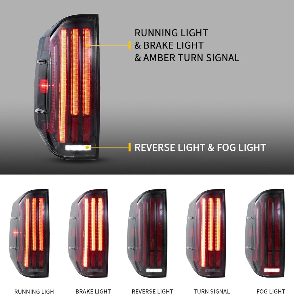VLAND LED Tail Lights For 2014-2021 Toyota Tundra W/Startup Animation