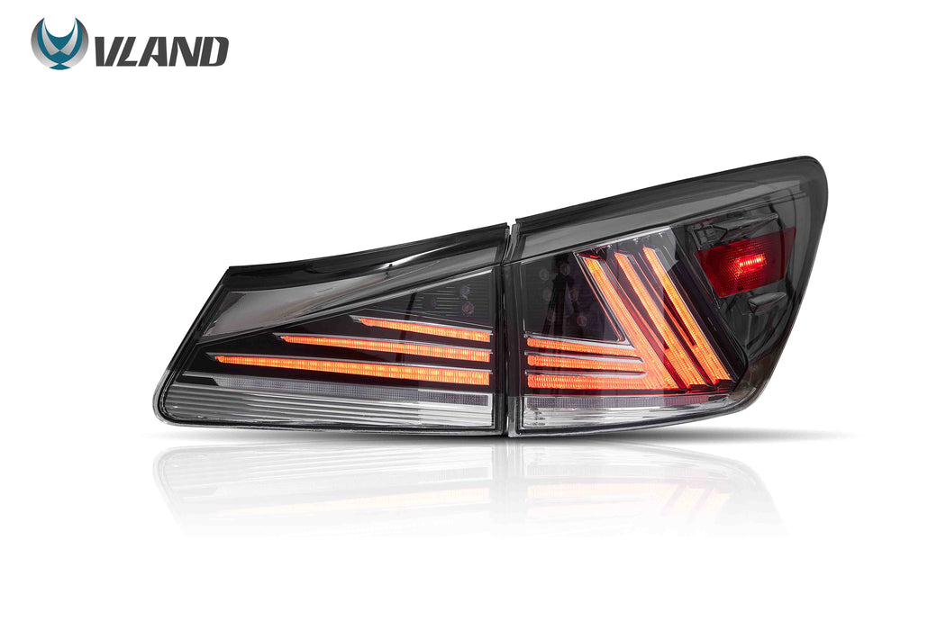 Feux arrière VLAND Full LED pour Lexus IS250 & IS350 2006-2013 ISF [XE20] 2008-2014 feux arrière LED fumés