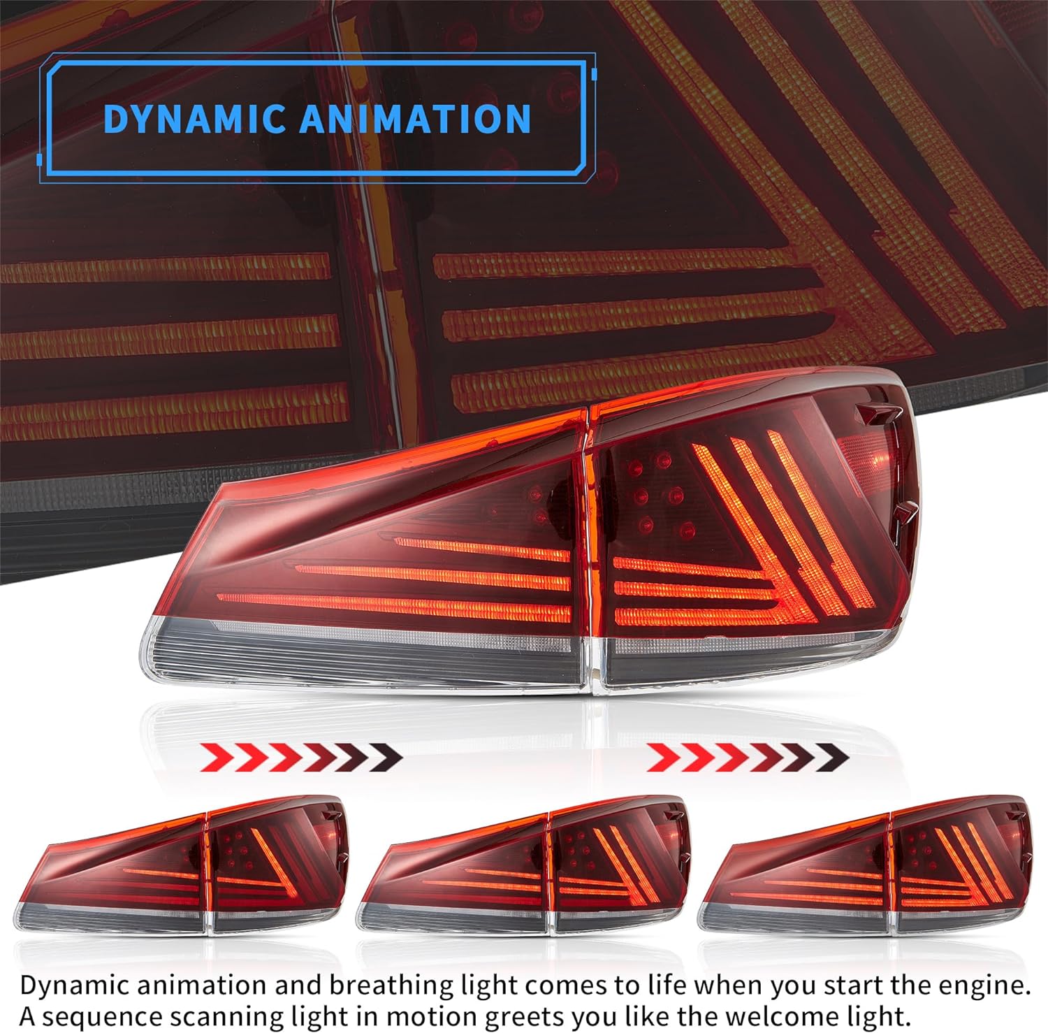 VLAND LED Tail lights For 2005–2013 Lexus IS250 IS350 ISF IS300 220d 200d [XE20] LED Rear lamps Assembly