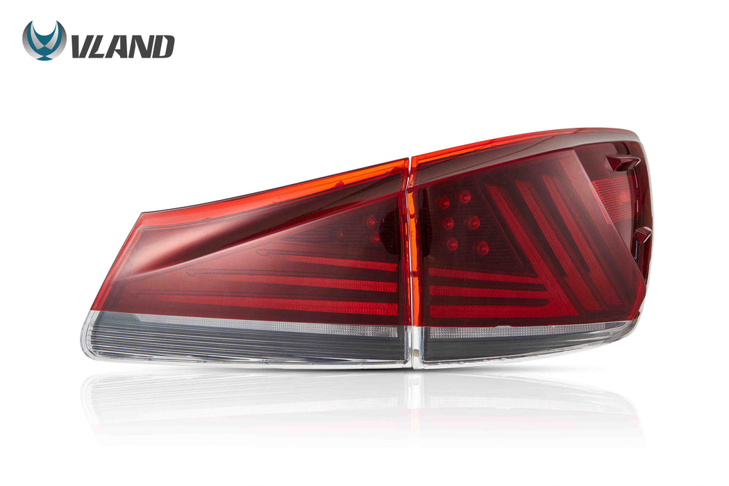 Feux arrière VLAND Full LED pour Lexus IS250 & IS350 2006-2013 ISF [XE20] 2008-2014 feux arrière LED fumés