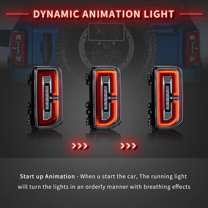 Luces traseras LED VLAND compatibles con Ford Bronco 2021-2022 montaje de luces traseras del mercado de accesorios
