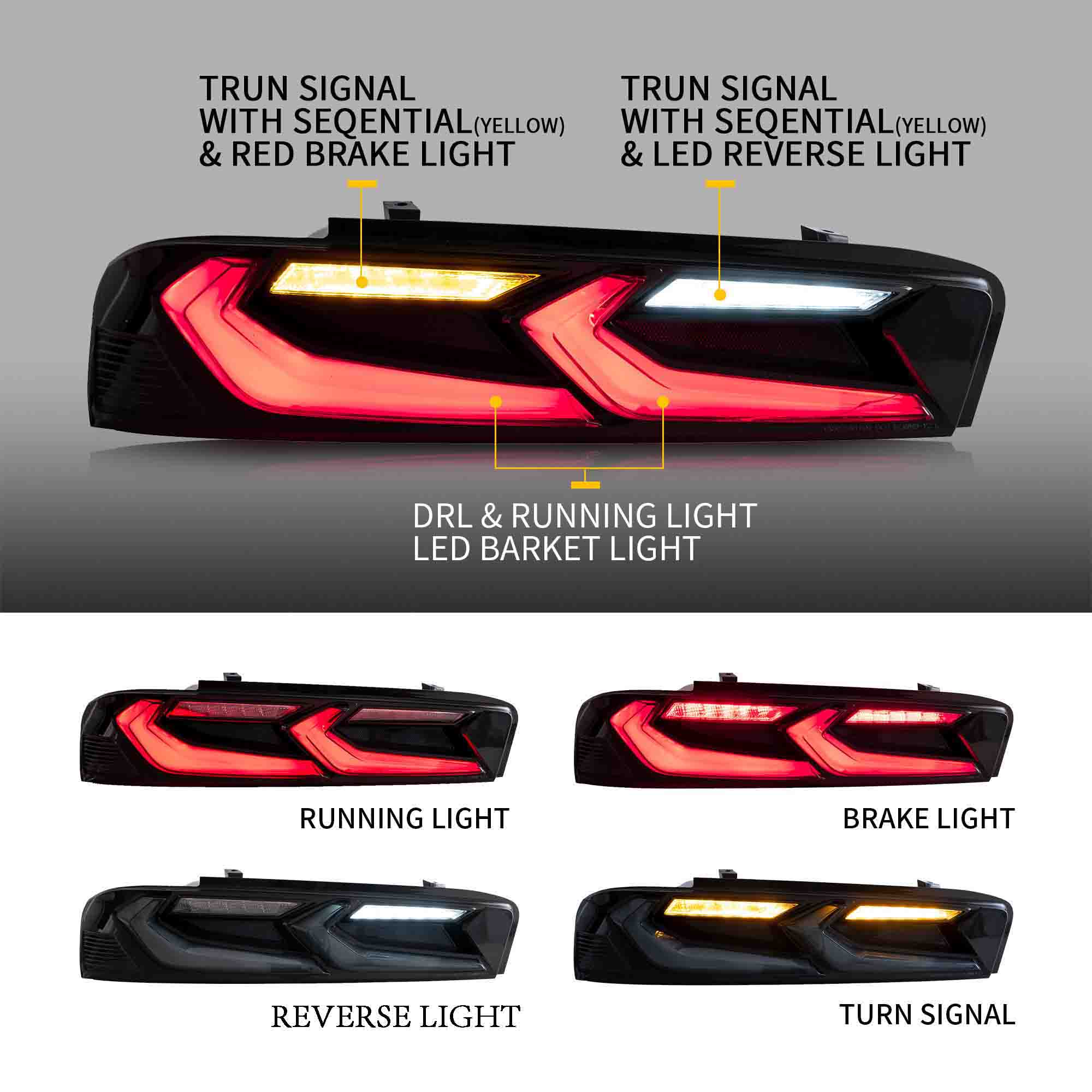 VLAND LED Taillights For 2016-2018 Chevrolet Camaro
