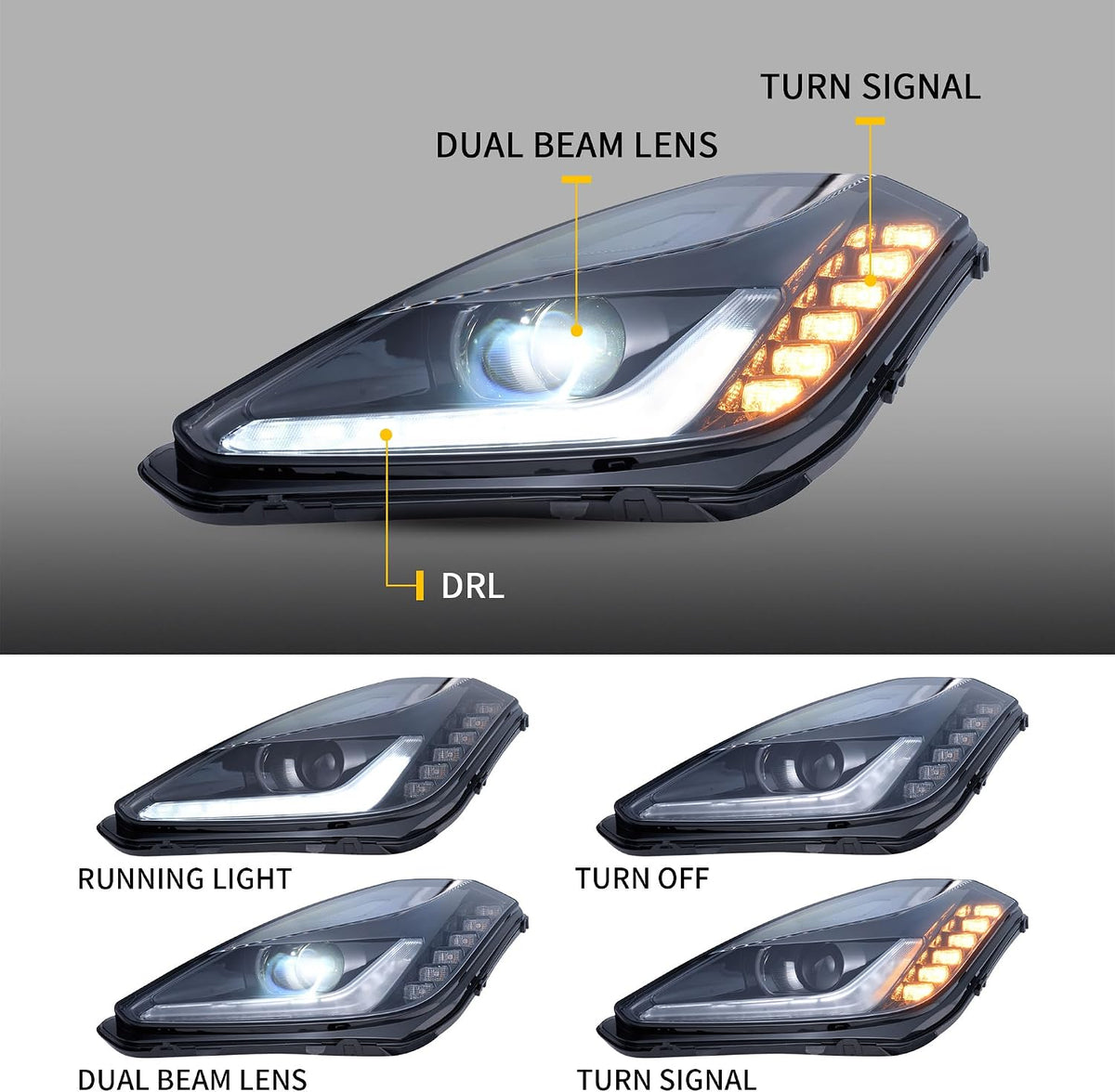 VLAND LED Headlights For 2014-2019 Chevrolet Corvette C7 Z06