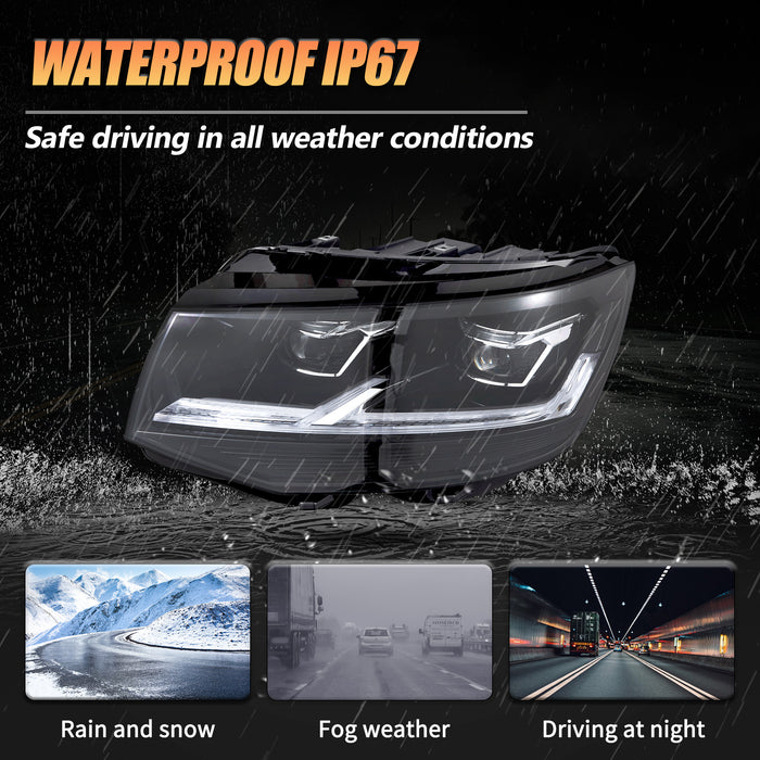 Reflektory LED VLAND do Volkswagena Transportera T6 z lat 2015-2019