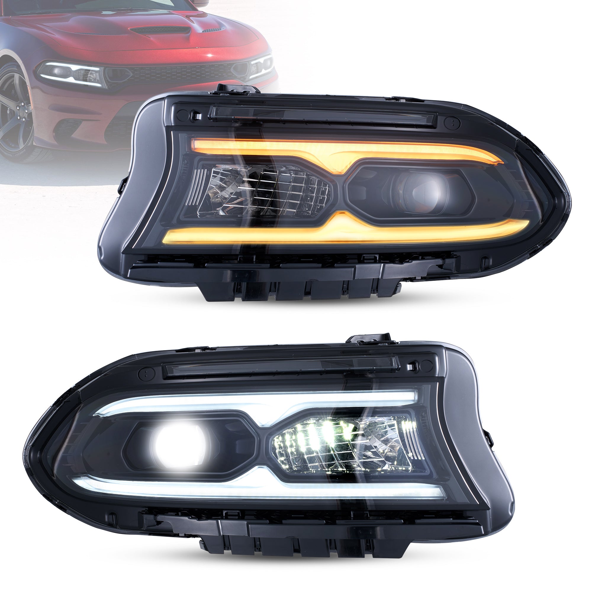 VLAND LED Headlights For 2015-2023 Dodge Charger Halogen Models