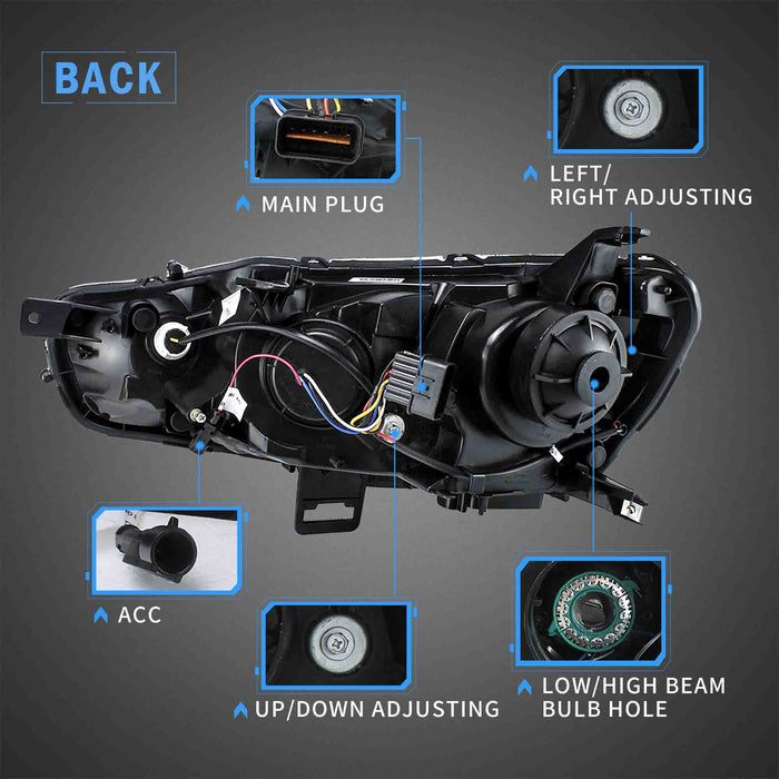 VLAND LED Headlights For 2008-2017 Mitsubishi Lancer GT/Evo X