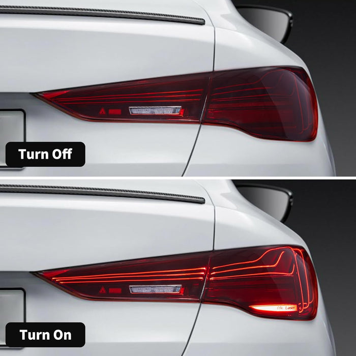 VLAND LED Taillights CSL Style For 2021-2024 BMW 4-Series G22/G23/G26/G82/G83 I4 M4