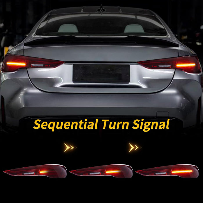 VLAND LED Taillights CSL Style For 2021-2024 BMW 4-Series G22/G23/G26/G82/G83 I4 M4
