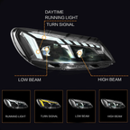 VLAND LED Projector Headlights For 2011-2015 Volkswagen Passat Halogen Model