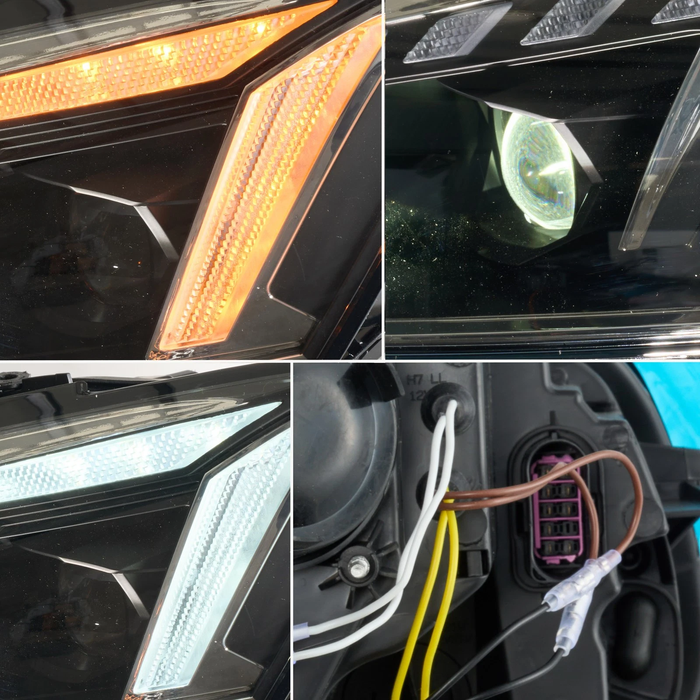 VLAND LED Projector Headlights For 2011-2015 Volkswagen Passat Halogen Model