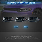 VLAND LED Projector Headlights For 2015-2023 Dodge Charger Halogen Models