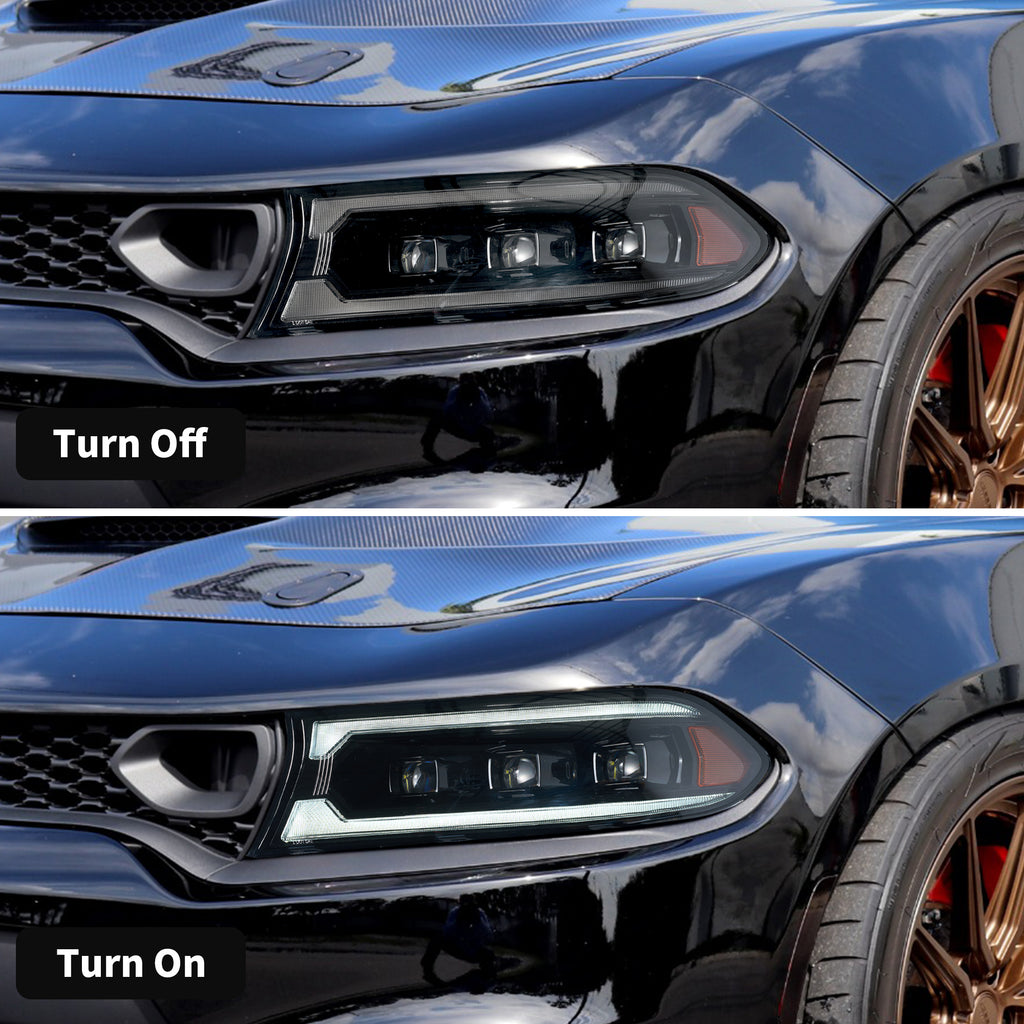 VLAND LED Projector Headlights For 2015-2023 Dodge Charger Halogen Models