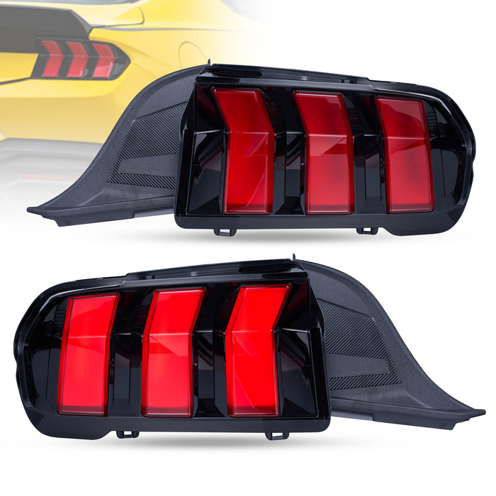 VLAND LED Taillights For 2024 2025 Ford Mustang S650 W/ Red Sequential Turn Signals