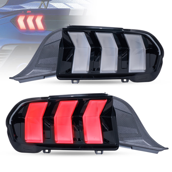 VLAND LED Taillights For 2024 2025 Ford Mustang S650 W/ Red Sequential Turn Signals