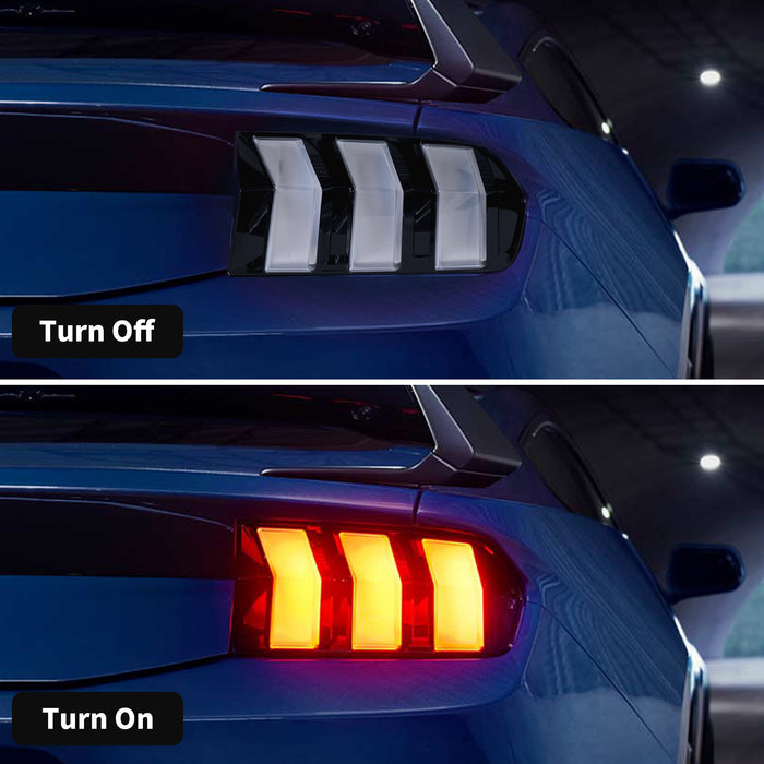 VLAND LED Taillights For 2024 2025 Ford Mustang S650 W/ Red Sequential Turn Signals