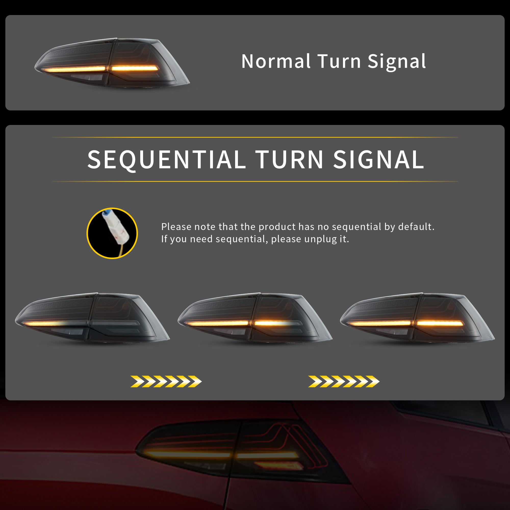 VLAND LED Taillights For 2013-2017 Volkswagen Golf MK7 Hatchback