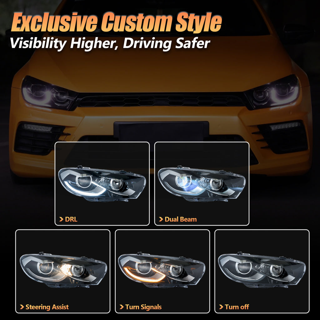 VLAND Projector Headlights For 2009-2014 Volkswagen Scirocco
