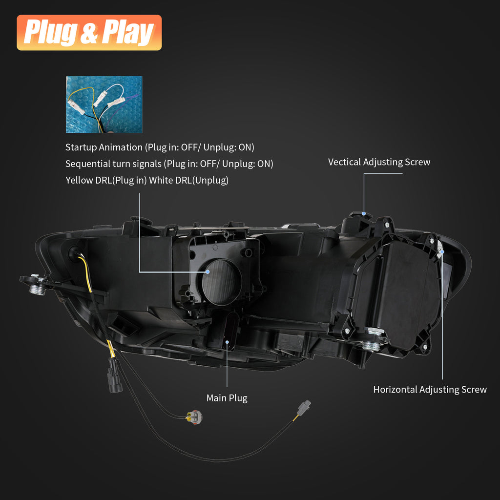 VLAND Projector Headlights For 2009-2014 Volkswagen Scirocco