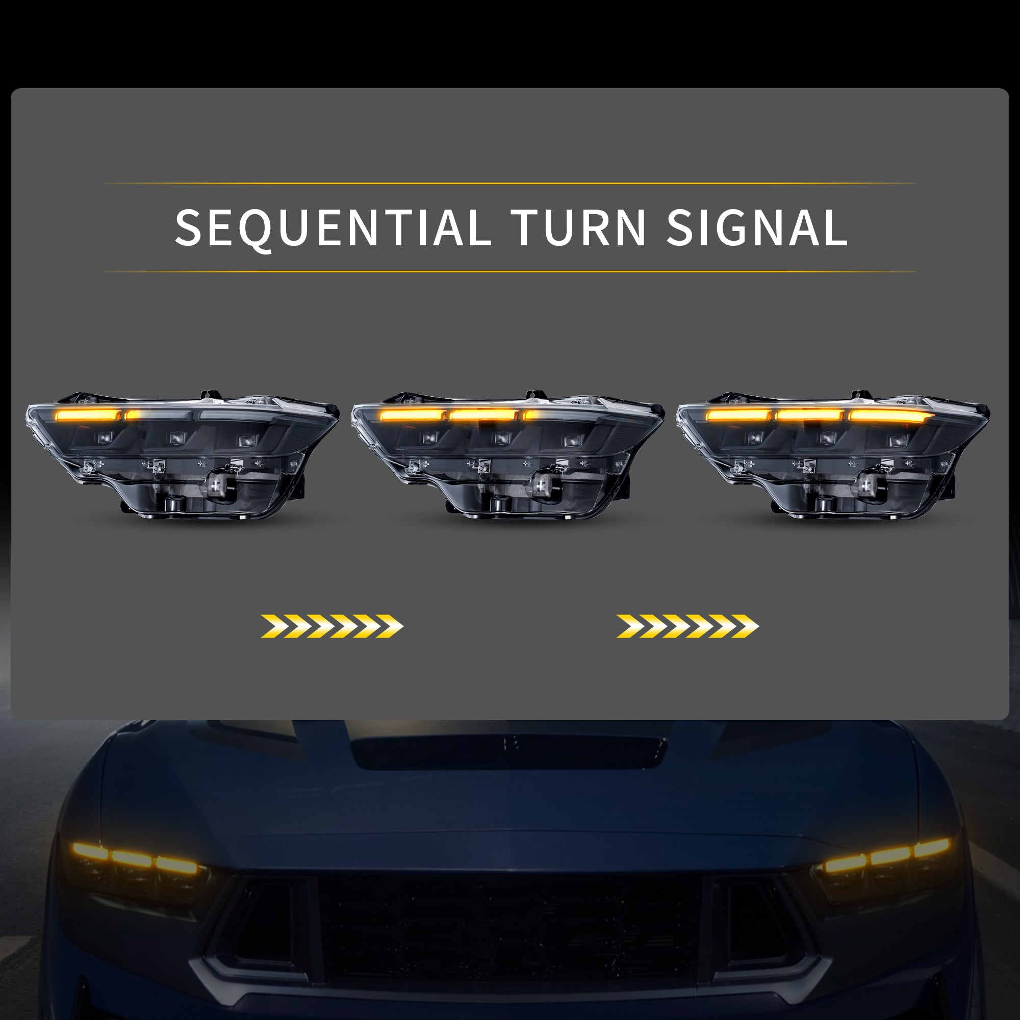 VLAND Projector Headlights For 2024-2026 Ford Mustang S650