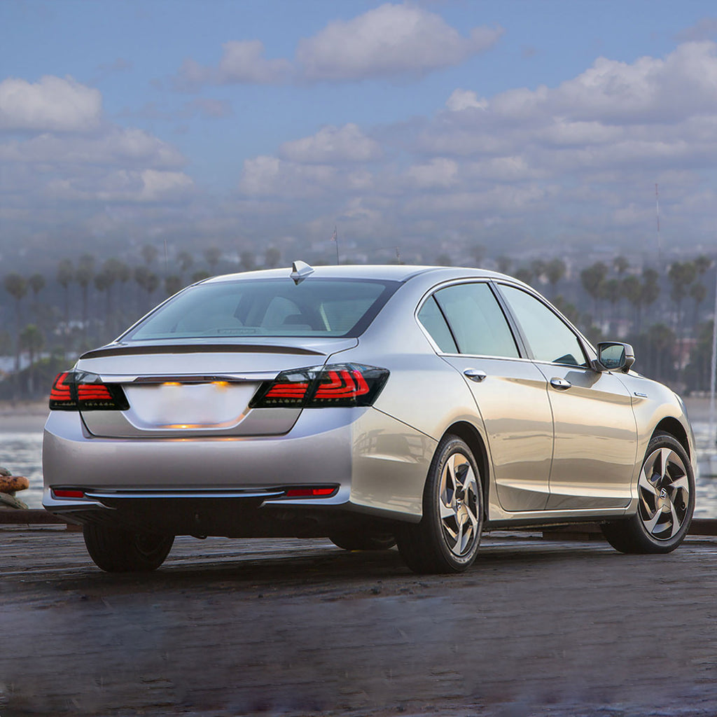 <<t18>0>LAND  LED  TaillighTs  For 2013-2015 Honda  Accord  W/SequenTial  Turn  Signals
