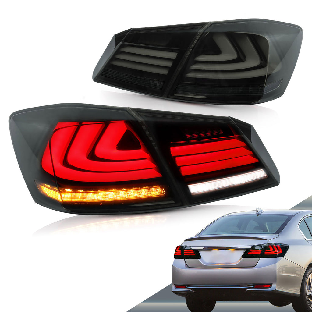 <<t18>0>LAND  LED  TaillighTs  For 2013-2015 Honda  Accord  W/SequenTial  Turn  Signals