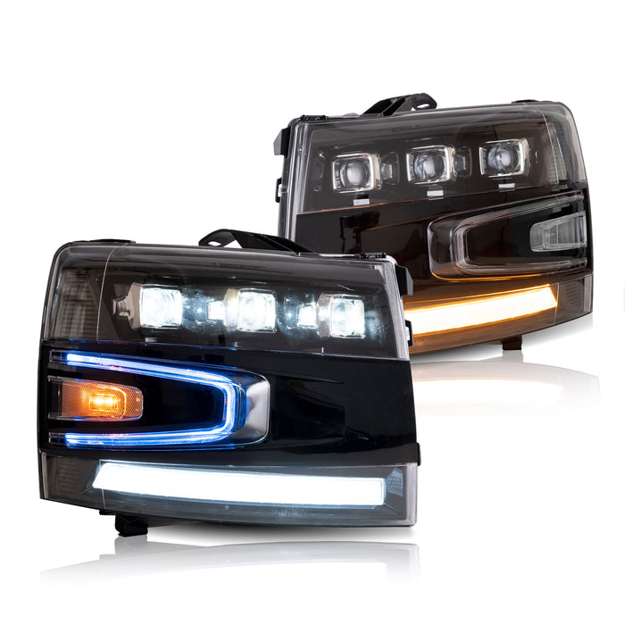 VLAND LED Projector Headlights For Chevrolet Silverado 1500 2500HD 3500HD 2007-2013