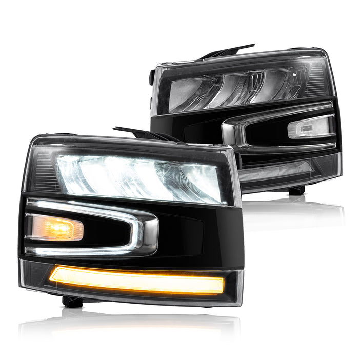 VLAND LED ヘッドライト 2007-2013 シボレー シルバラード 1500 2500HD 3500HD