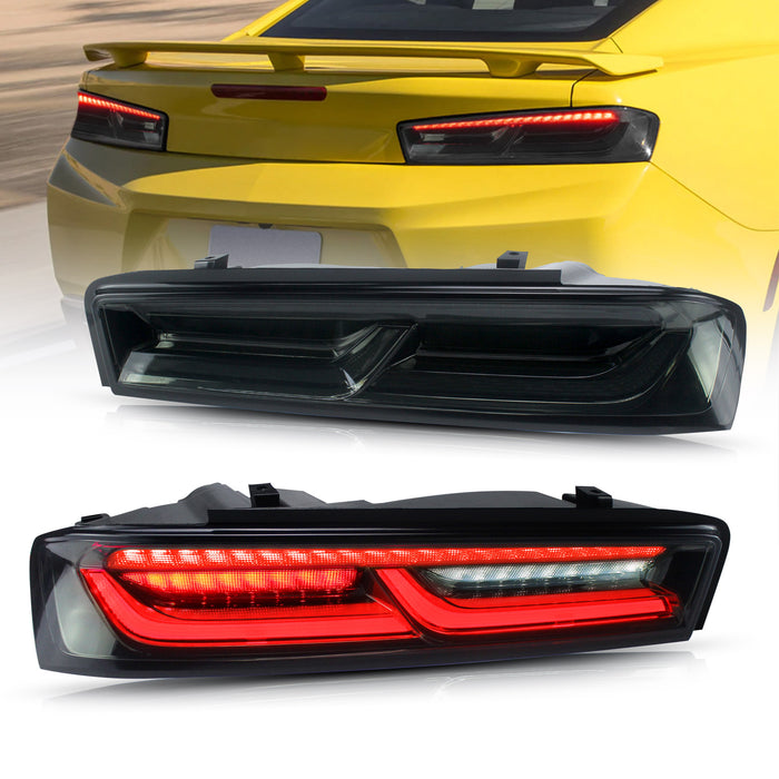 Luces traseras LED VLAND para Chevrolet Camaro 2016-2018 con señal de giro secuencial (rojo)