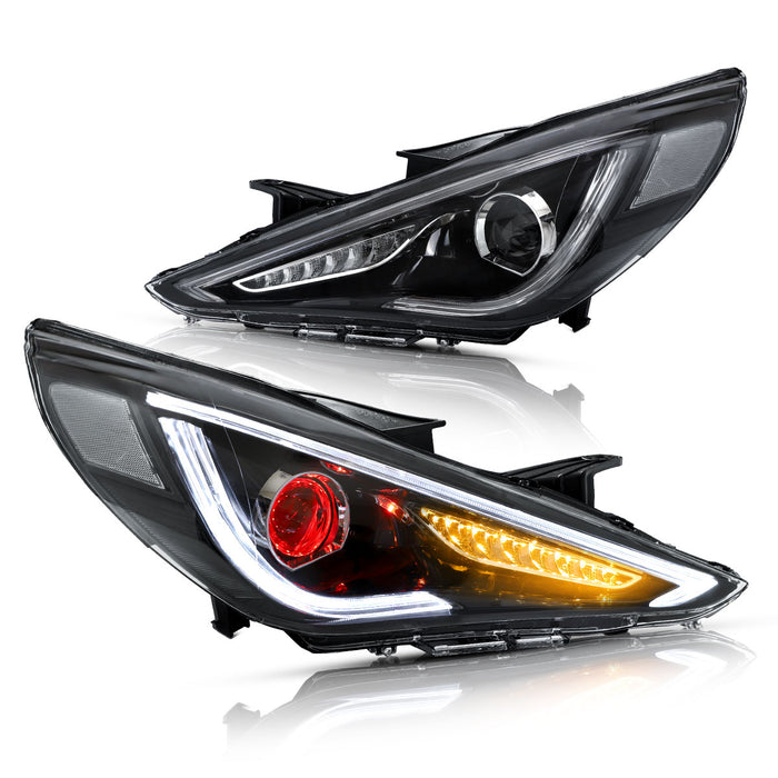 Phares LED VLAND pour feux avant de rechange Hyundai Sonata 2011-2014 sauf modèle hybride
