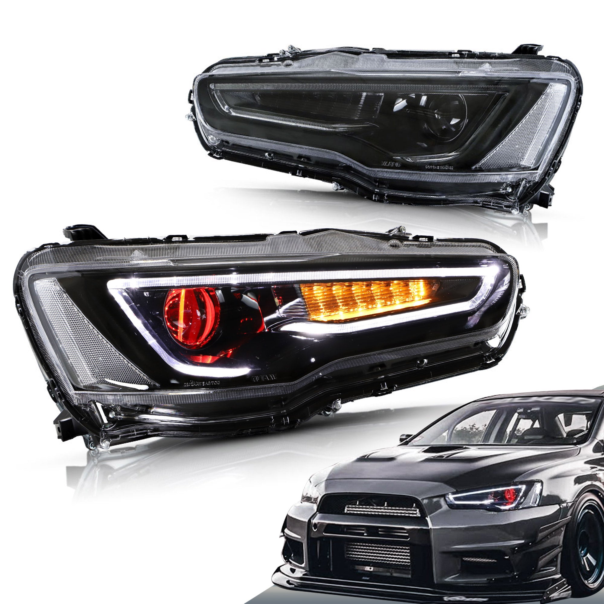 VLAND LED Headlights For 2008-2017 Mitsubishi Lancer /GT/EVO X
