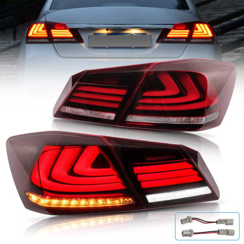 <<t18>0>LAND  LED  TaillighTs  For 2013-2015 Honda  Accord  W/SequenTial  Turn  Signals