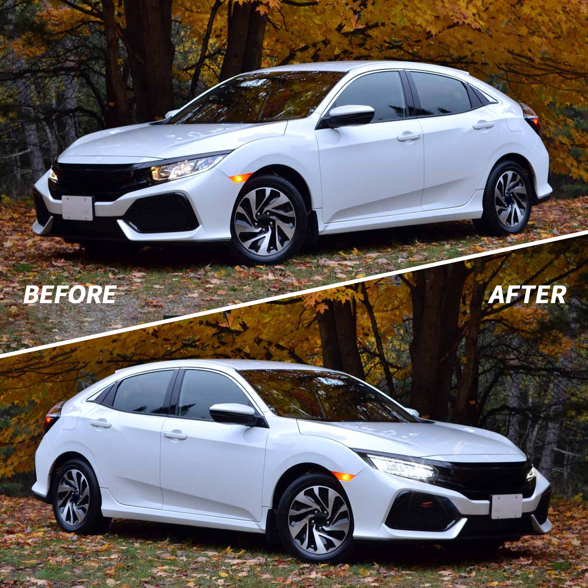 VLAND LED Headlights For Honda Civic 2016-2021 Sedan Hatchback Coupe Front Lights