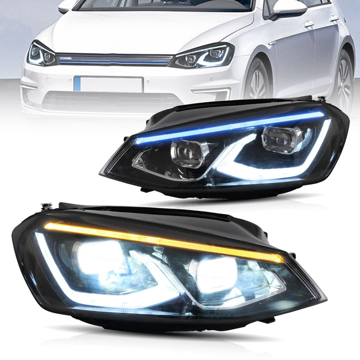 Luci anteriori a LED VLAND per modelli di fari alogeni Volkswagen Golf MK7 2015-2017 (l'Europa è 2013-2016)