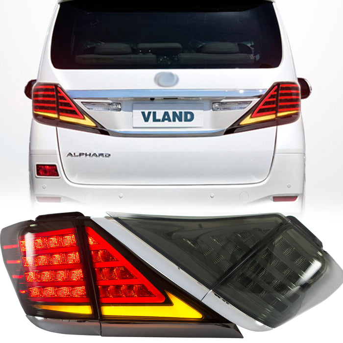 Feux arrière Vland Led pour Toyota Vellfire et Alphard 2007-2013