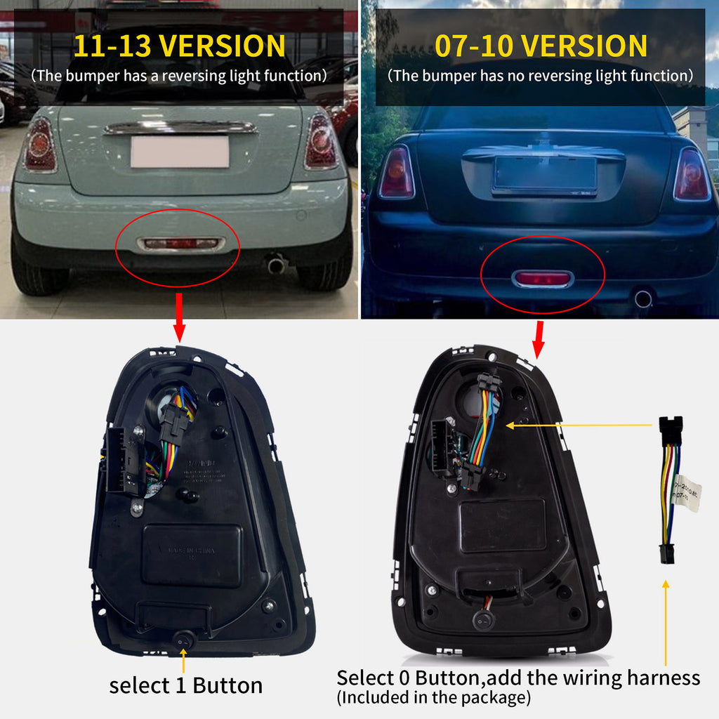 VLAND LED Taillights For 2007-2013 Mini Cooper Hatch R56 R57 R58 R59 W/ Sequential