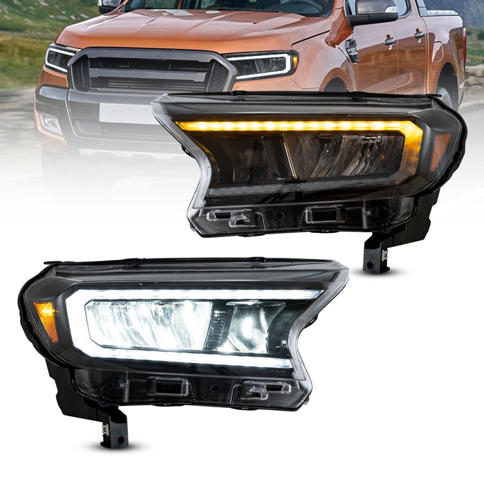 Fari per proiettori a matrice di LED VLAND per Ford Ranger (T6) Raptor e Wildtrak 2015-2021 con indicatori di direzione sequenziali NON ADATTI PER LA VERSIONE USA