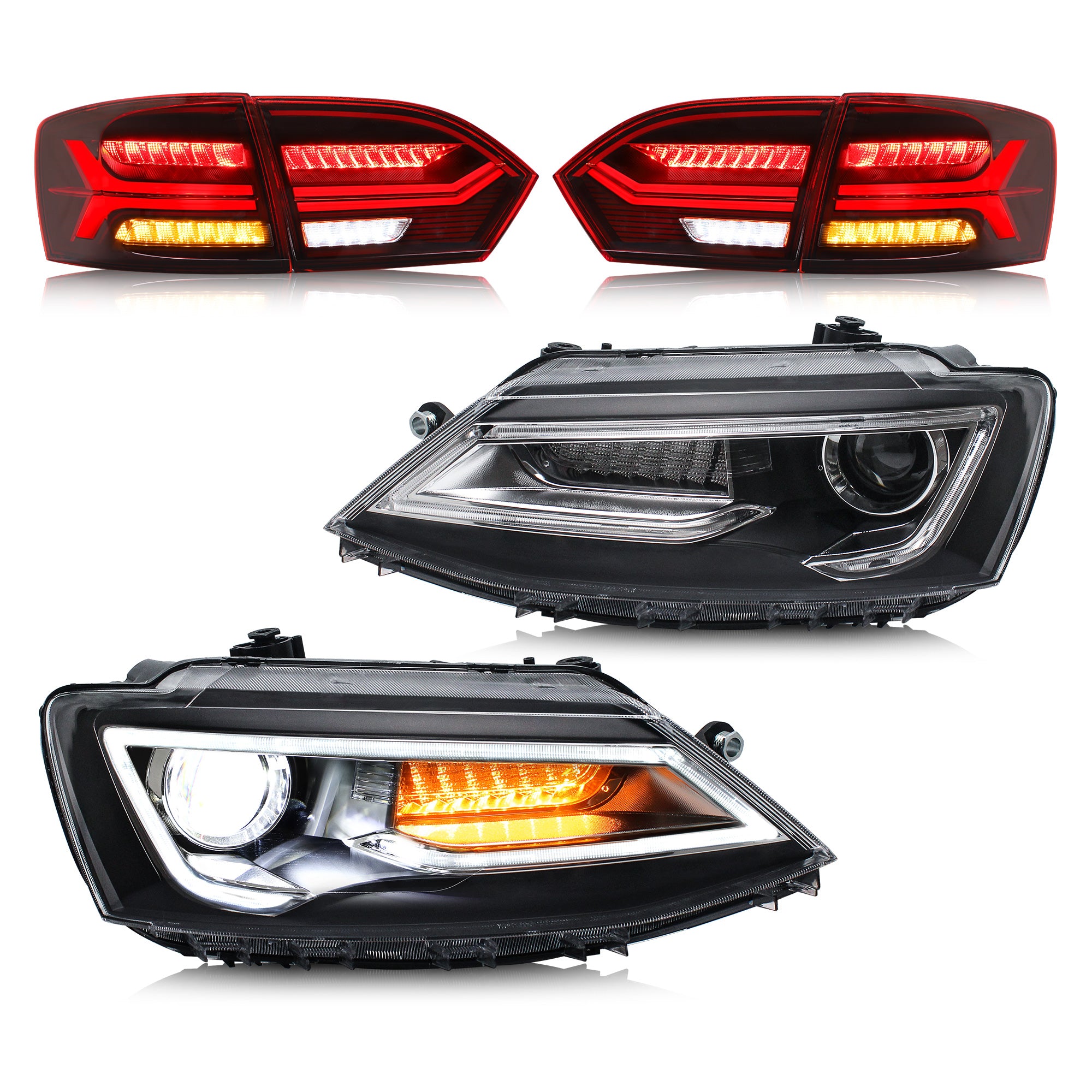VLAND LED Headlights & Taillights For 2011-2014 Volkswagen Jetta MK6